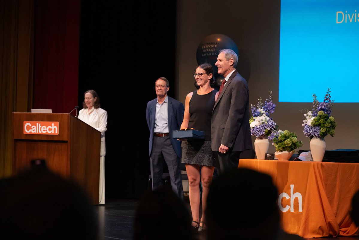 Sabine Brinkmann-Chen, lab manager in the Division of Chemistry and Chemical Engineering, was the recipient of this year's Thomas W. Schmitt Annual Staff Prize
