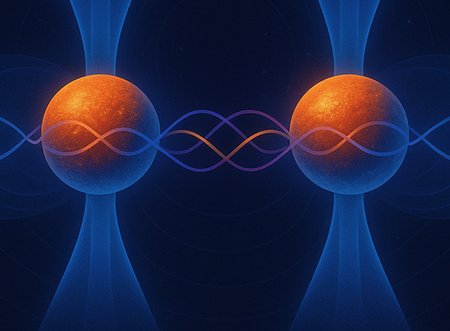 Two balls representing atoms are shown linked with spindly lines.
