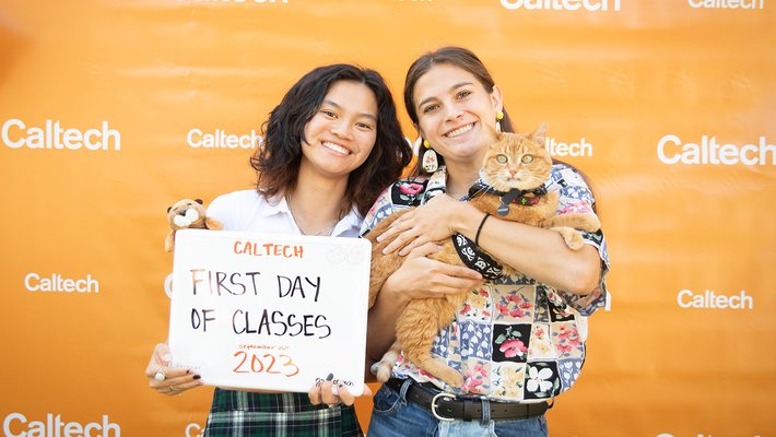 Lily Randall, Isabela Ceniceros, and Ginger the Cat