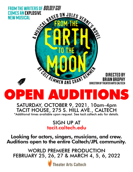 poster for "From the Earth to the Moon" auditions