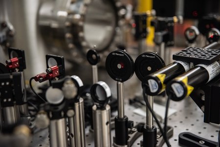 tabletop optics in a laboratory