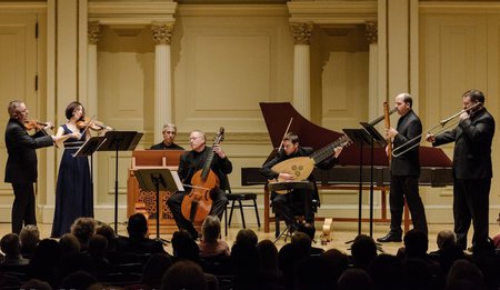 group photo of the chamber music group Quicksilver